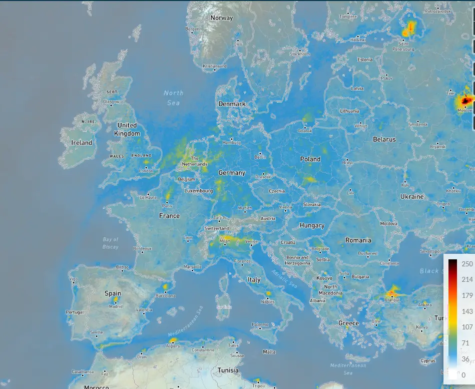 Thumbnail - Sentinel-5P Level-3 NO2 European with CAMS Monthly Product - V2