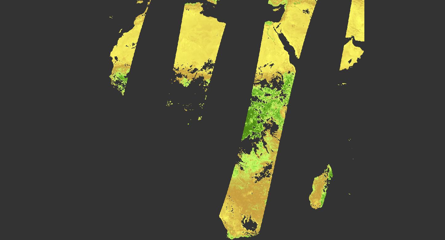 Thumbnail - Sentinel-3 Level 2 Synergy 1 km VEGETATION-Like daily synthesis TOC reflectance and NDVI  - V1